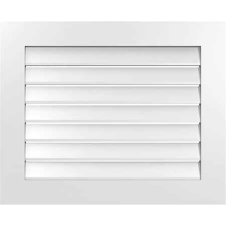 Ekena Millwork Vertical Surface Mount PVC Gable Vent: Functional, w/ 3-1/2"W x 1"P Standard Frame, 32"W x 26"H GVPVE32X2601SF